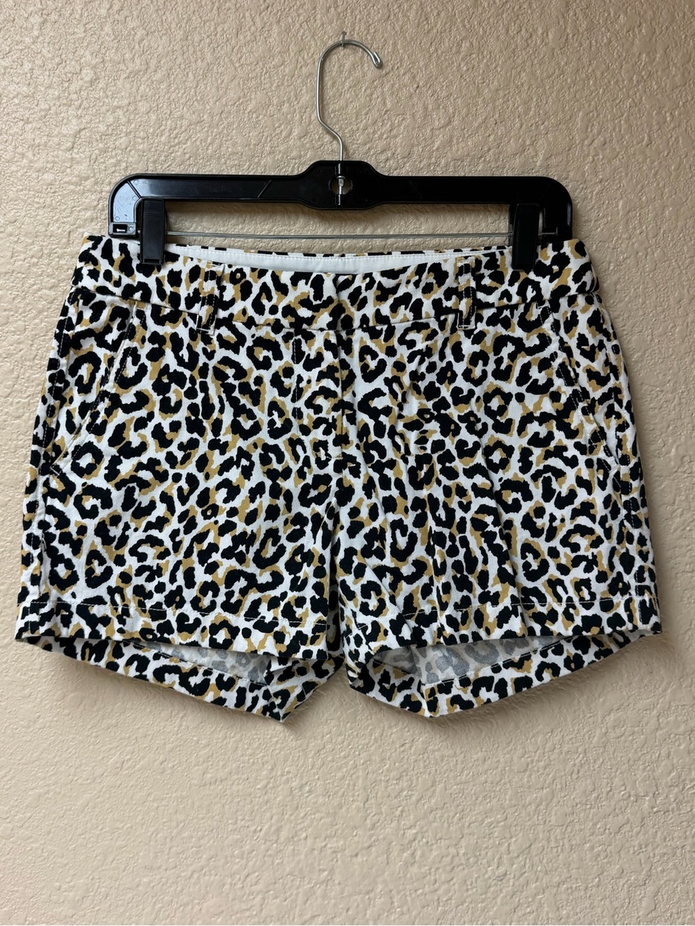 4/$20 J. Crew Leopard Print Shorts - White/Black/Gold